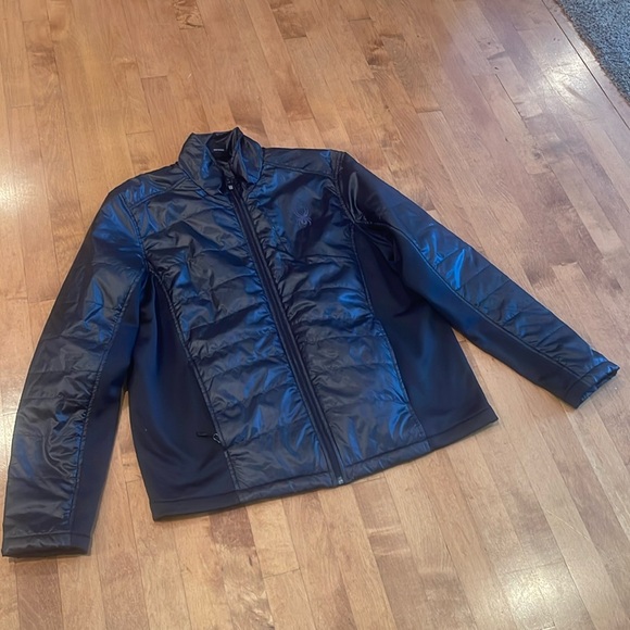 SPYDER black on black light weight ski shell men’s XL new without tags - Picture 2 of 11